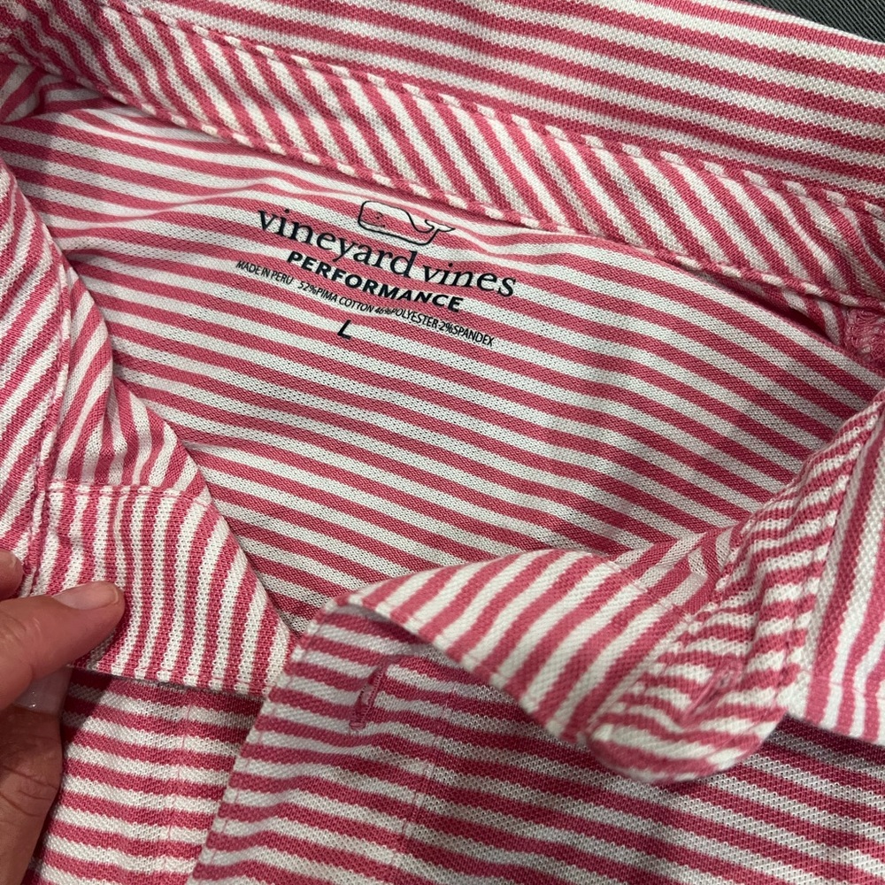 Pink and white stripe shirt